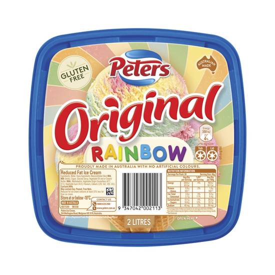 Peters Gluten Free Original Rainbow Ice Cream Tub 2L