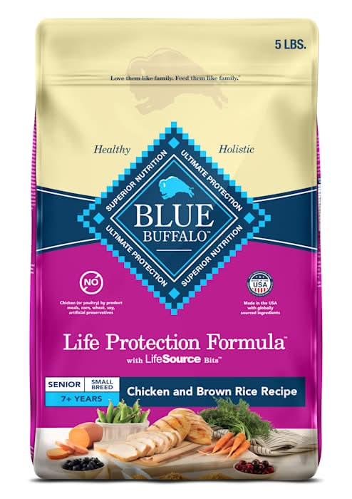 Blue Buffalo Life Protection Formula Small Breed Senior Chicken & Brown Rice Dry Dog Food, 5 lbs.