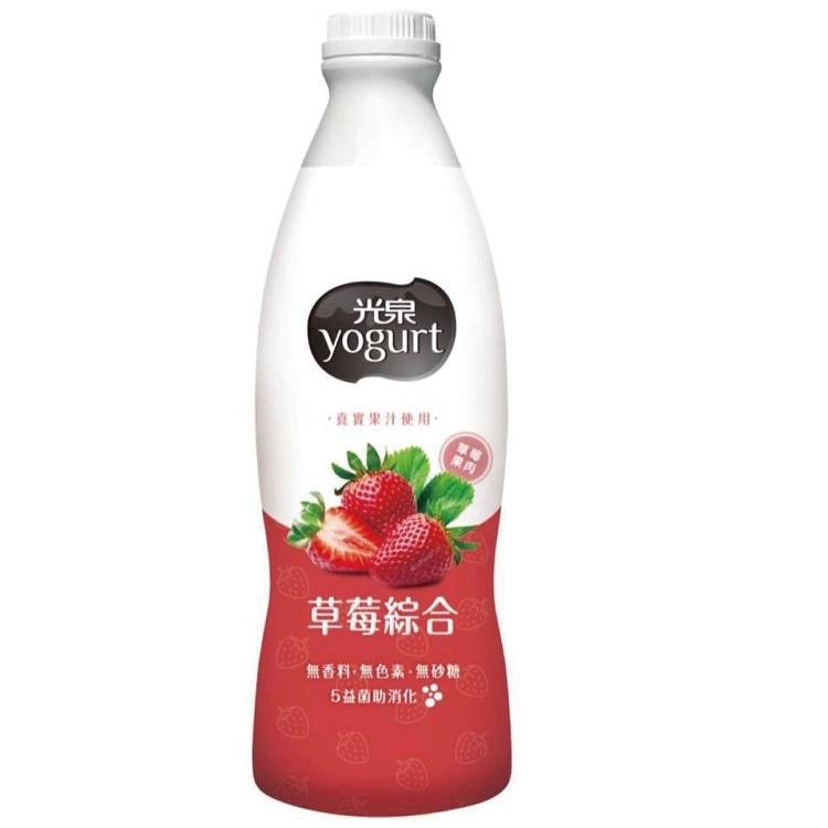 光泉草莓綜合優酪乳PE900ml/瓶#380235