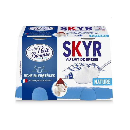 Yaourt Skyr au lait de brebis nature Le petit basque 2x120g