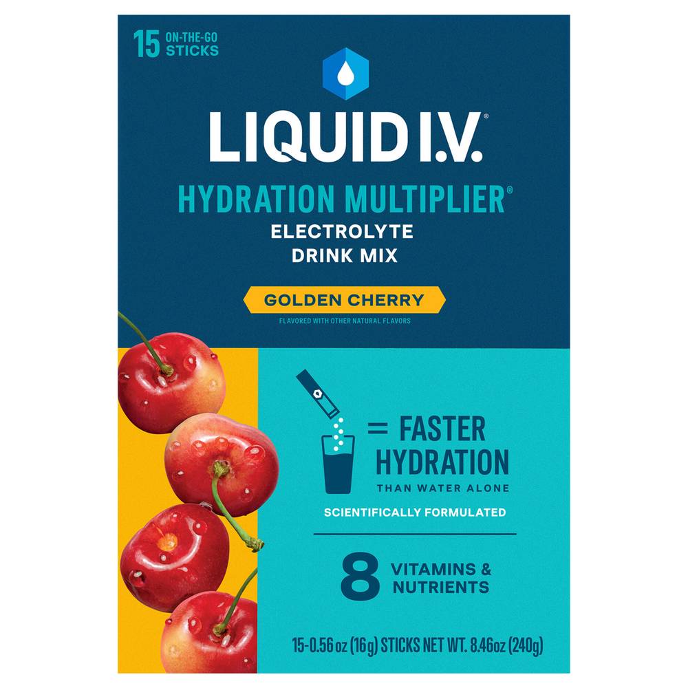 Liquid I.v. Hydration Multiplier Electrolyte Drink Mix Stick packs (15 ct, 0.56 oz) (golden cherry)