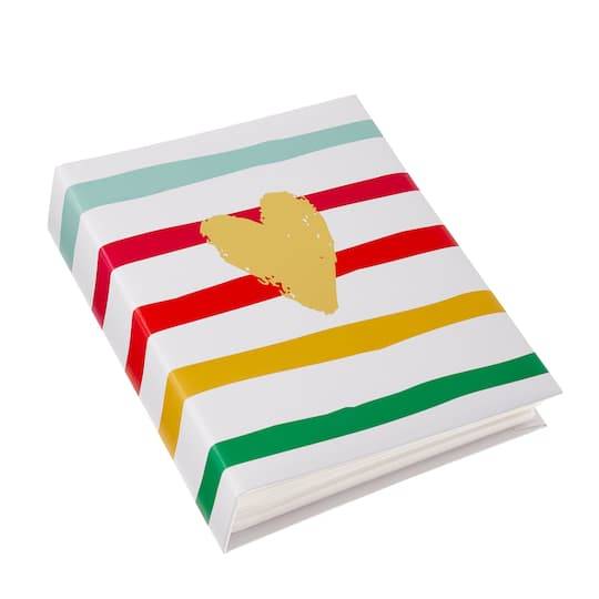 Recollections Striped Heart Mini Photo Album, 8.86" X 7.28" X 2", Multicolor (50 ct)