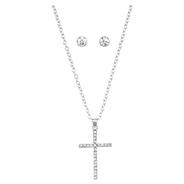 Boxed Cross Necklace and Earring Set (2 ct)