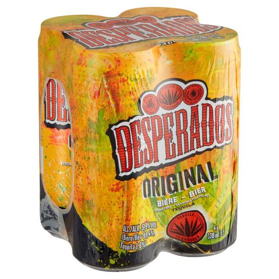 Desperados Original Bier Gearomatiseerd met Tequila 4 x 330 ml