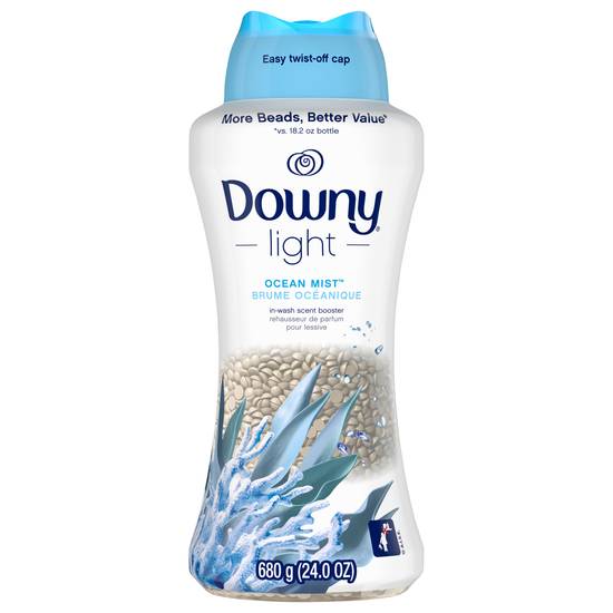 Downy Light Laundry Scent Booster Beads For Washer, Ocean Mist, With No Heavy Perfumes