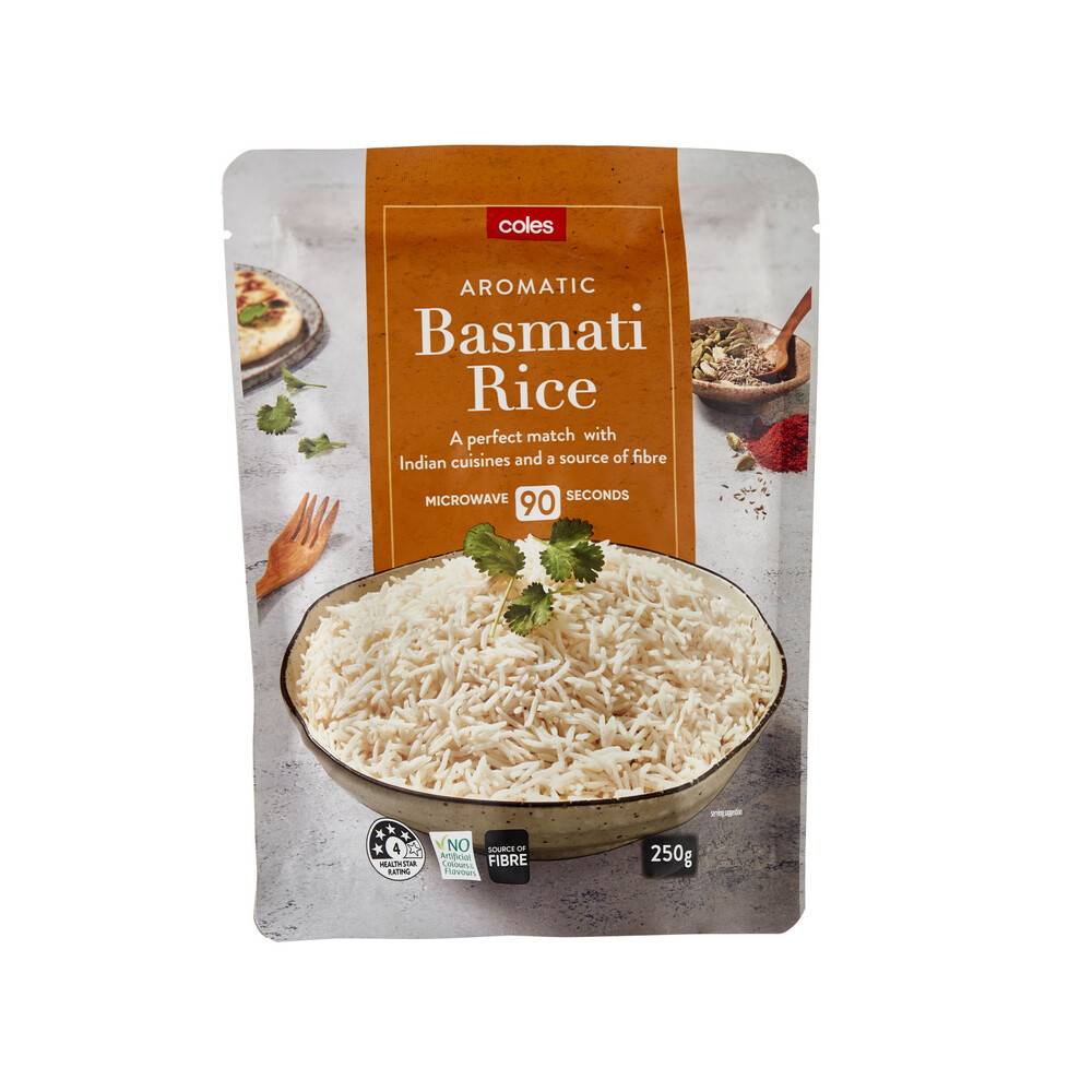 Coles Microwave Rice Basmati 250g