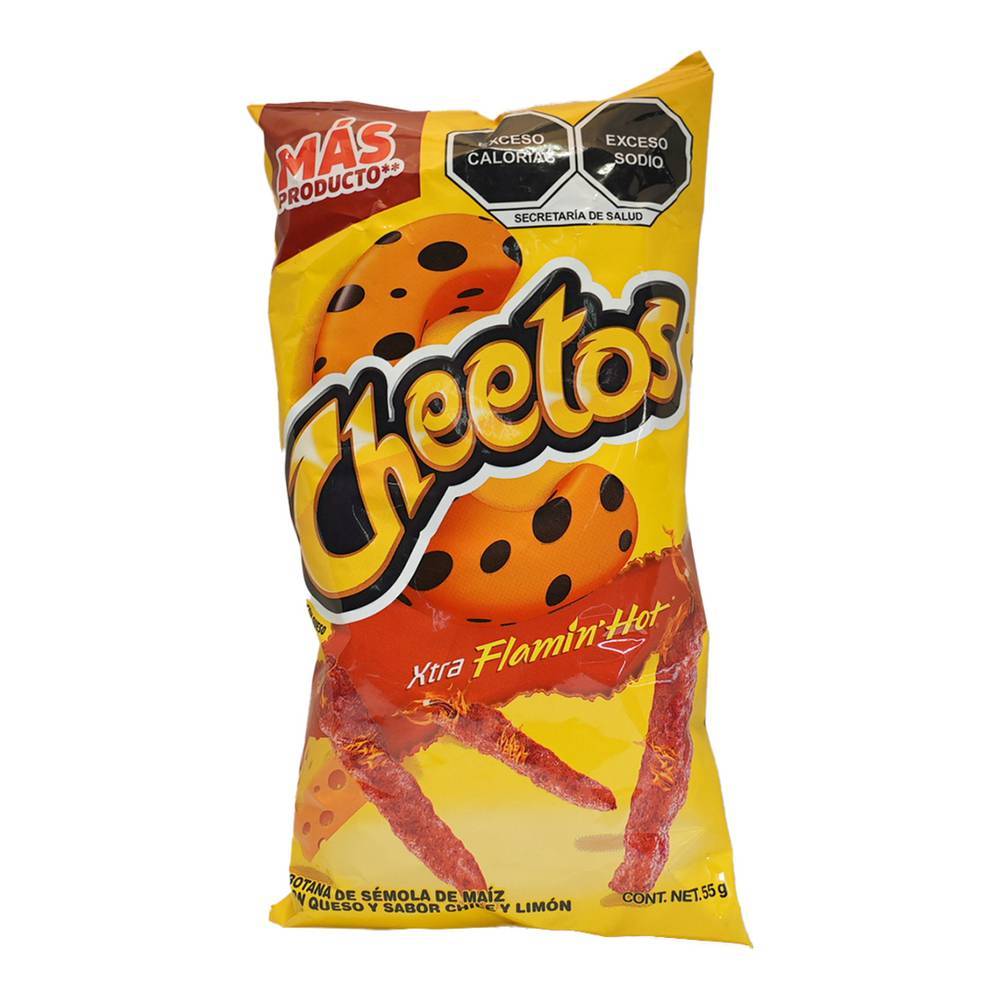 Cheetos botana xtra flaming' hot (bolsa 52 g)