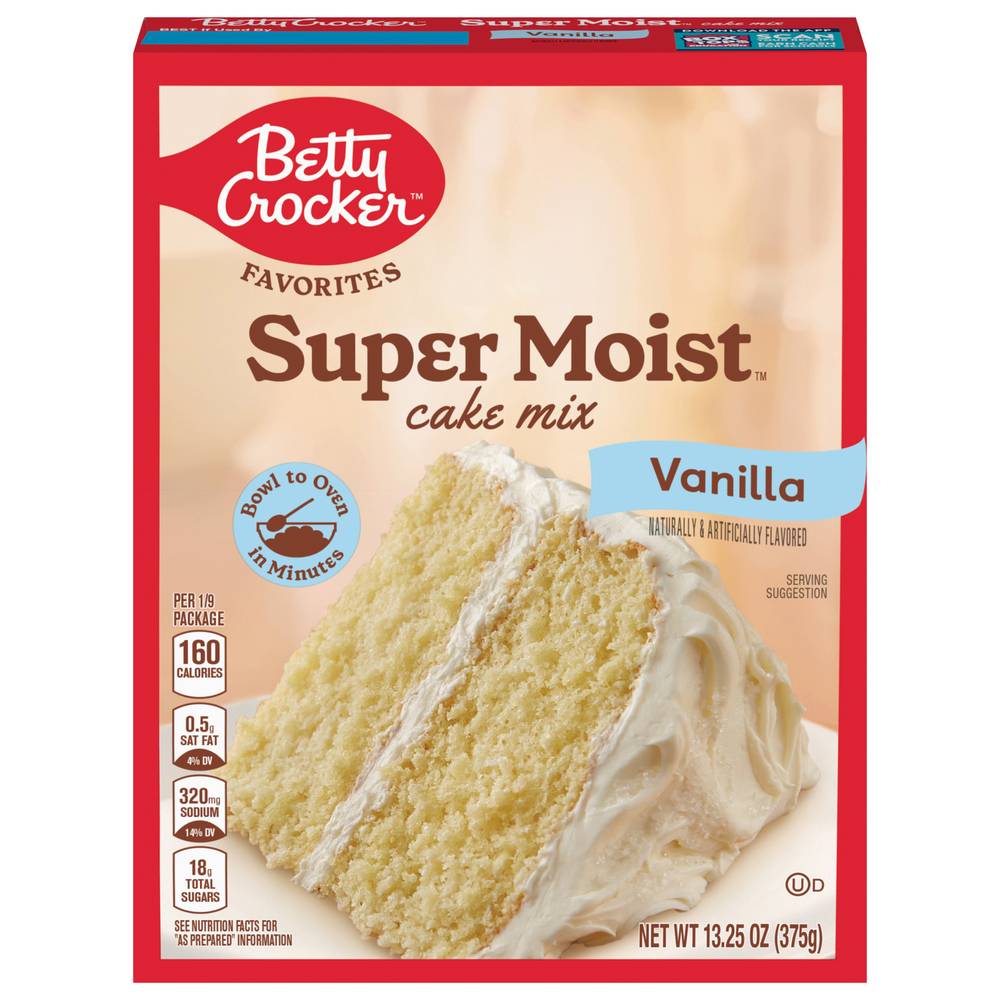 Betty Crocker Supermoist Cake Mix, Vanilla (13.25 oz)