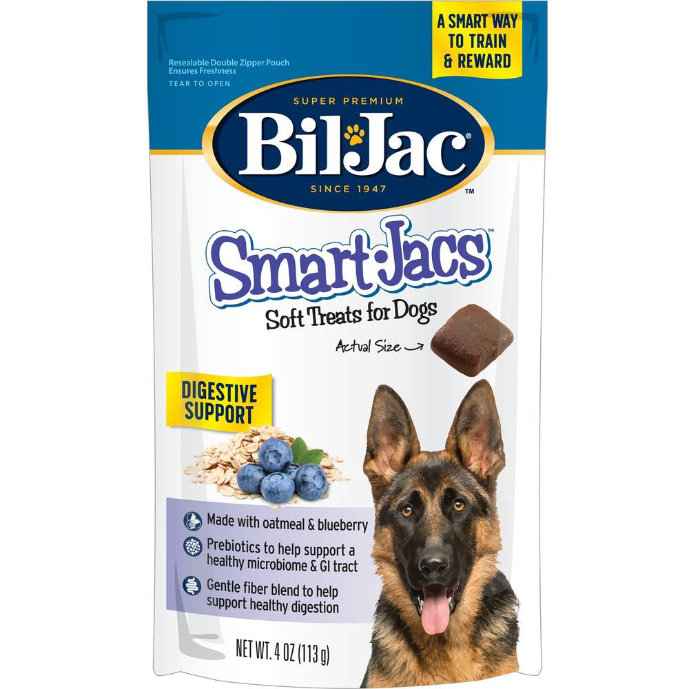 Bil-Jac(r) Smart-Jacs Soft Training Dog Treats - Digestive Support, Oatmeal & Blueberry (Flavor: Oatmeal & Blueberry, Size: 4 Oz)