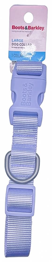 Boots & Barkley Basic Dog Adjustable Collar Matching Buckle, L, Lilac