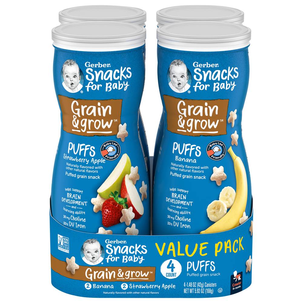 Gerber Grain & Grow Banana Strawberry Apple Puffs Grain Snack (5.92 oz)