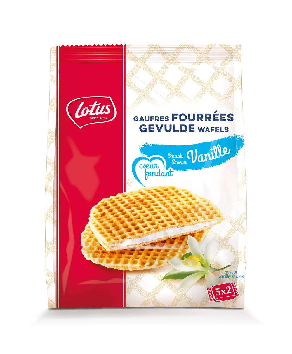 Lotus - Gaufres fourrées cœur fondant, vanille (10)