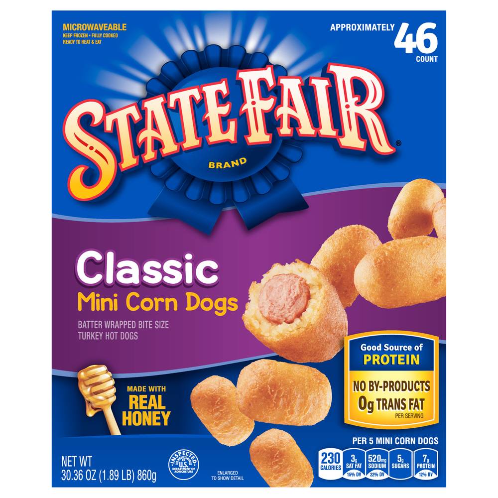 State Fair Classic Mini Corn Dogs Made With Real Honey (1.9 lbs, 46 ct)