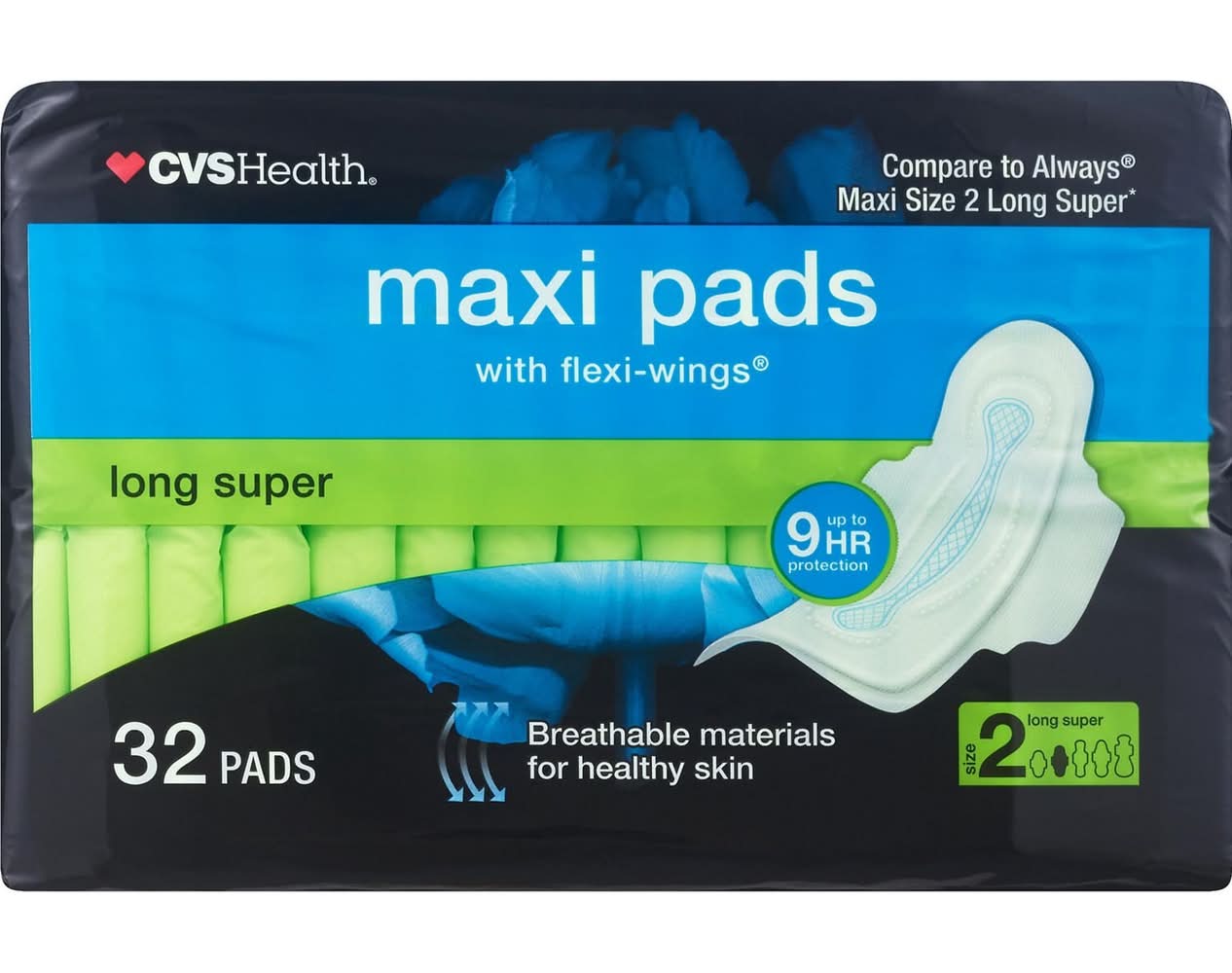 CVS Pharmacy Maxi Pads With Wings (13.92 oz, 32 ct)