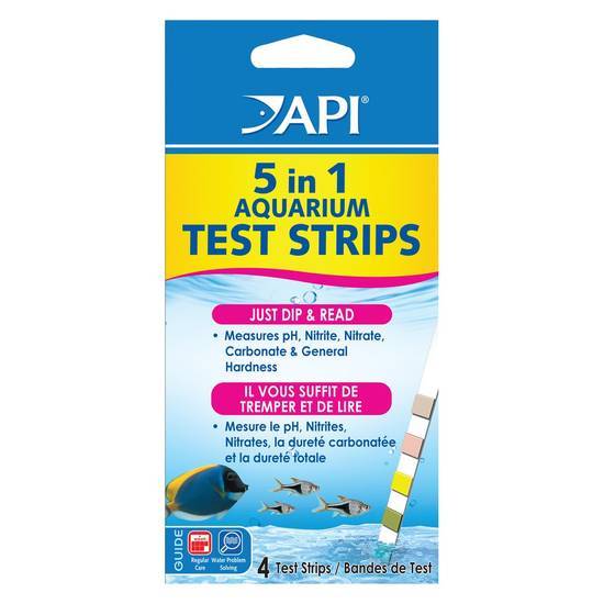 Api 5 in 1 Aquarium Water Test Strips, 4 Count ( 4 count)