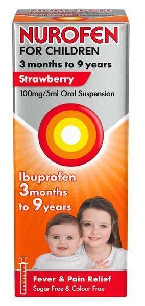 Nurofen Children Strawberry Oral Suspension 3mths To 9yrs Ibuprofen (100ml)