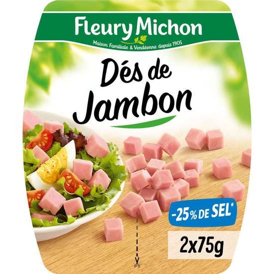 Dés de jambon - 25% sel