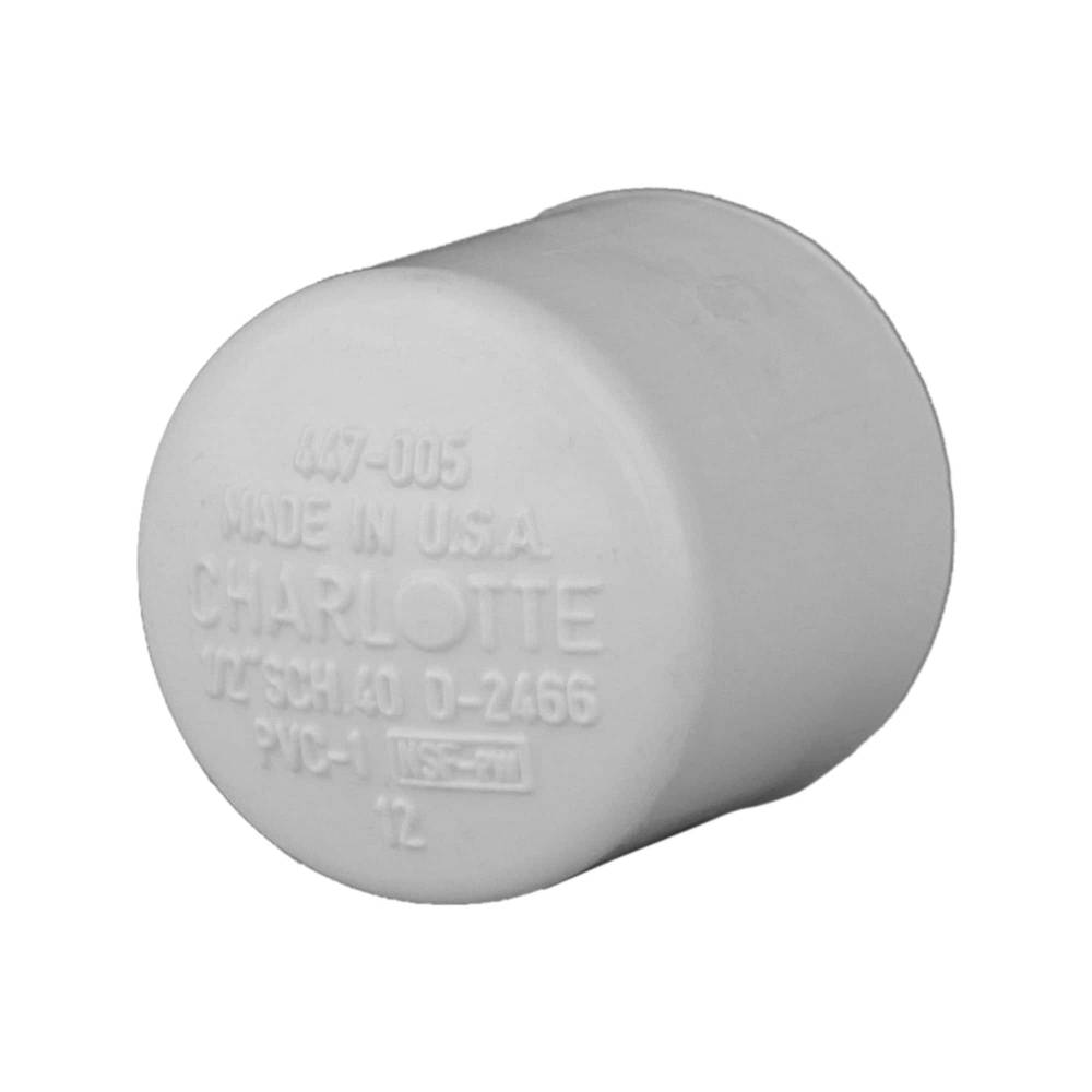 Charlotte Pipe 1/2-in Schedule 40 PVC Socket Cap - White (NSF Safety Listed) | PVC 02116  0600