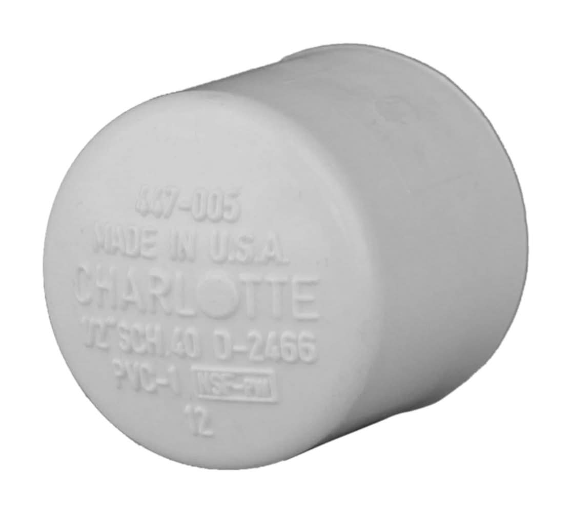 Charlotte Pipe 1/2-in Schedule 40 PVC Socket Cap - White (NSF Safety Listed)