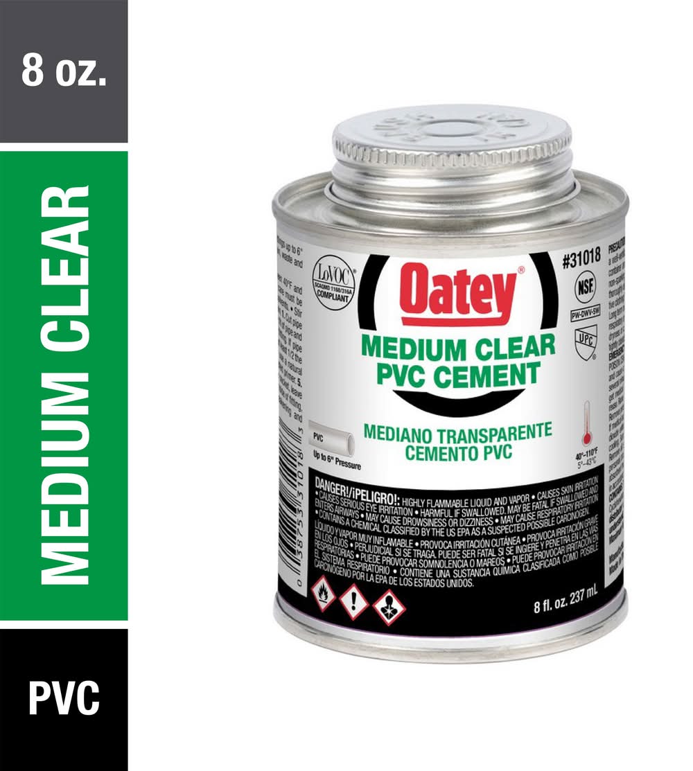 Oatey Medium 8-fl oz Clear PVC cement