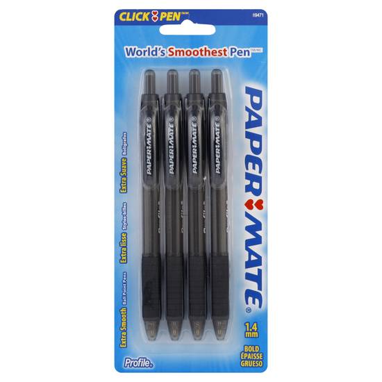Paper Mate Extra Smooth Black Ink Ball Point Pens (4 ct)