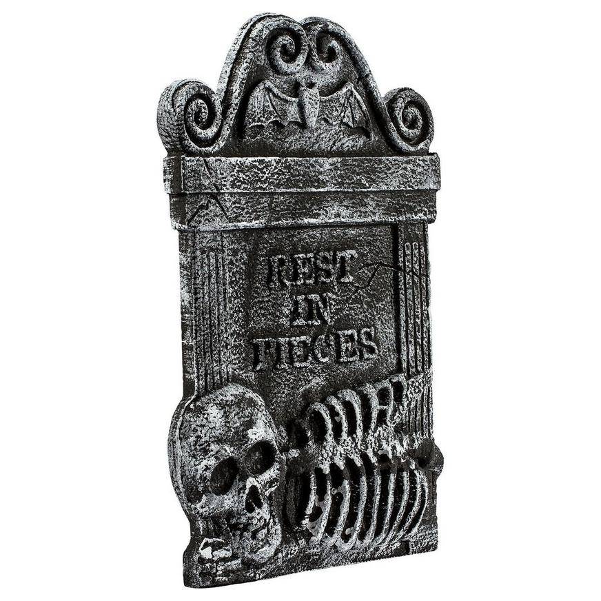 Party City Rest in Pieces Skeleton Tombstone, 14in x 22in