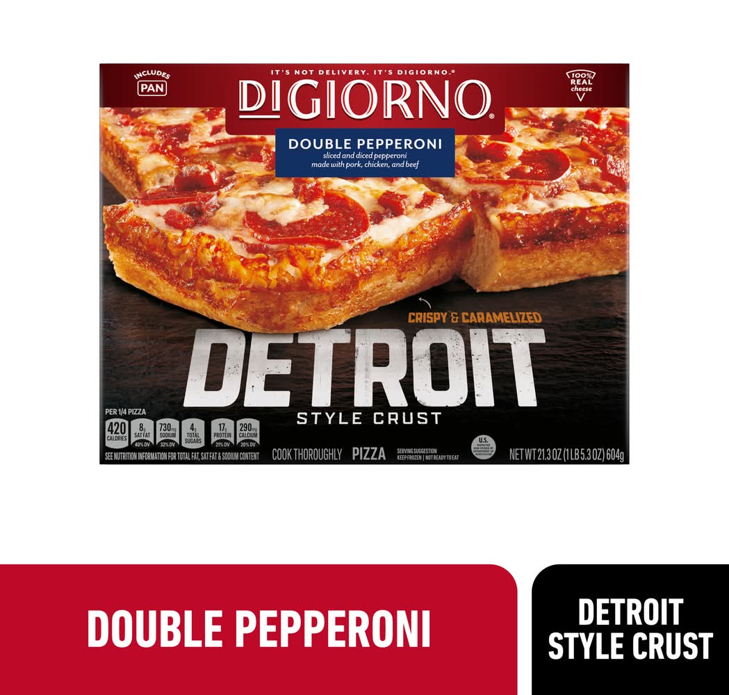 DiGiorno Detroit Style Crust Pizza, Double Pepperoni (21.3 oz)