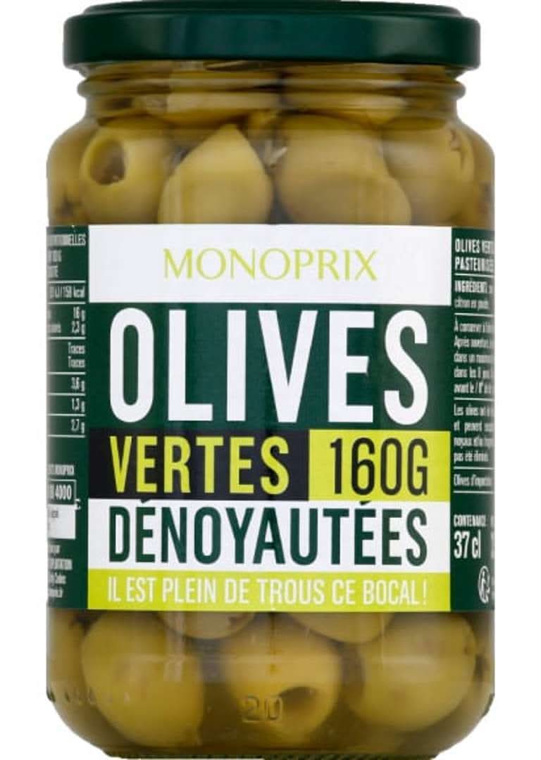 Monoprix - Olives vertes dénoyautées (160g)