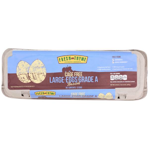 Fresh Thyme Cage-Free Large Grade a Brown Eggs