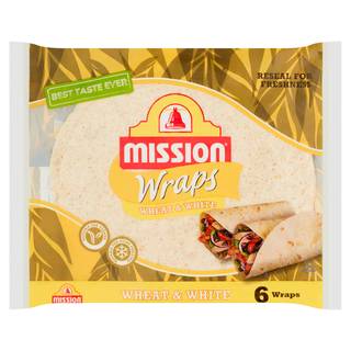 mission 6 Wraps Wheat & White 367g