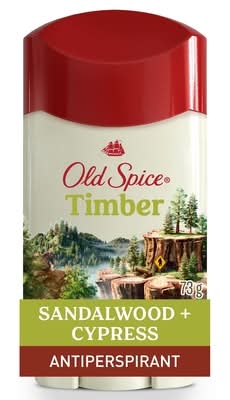 Old spice déodorant solide invisible timber (male) (bois de santal) - old spice timber antiperspirant deodorant (73 g)
