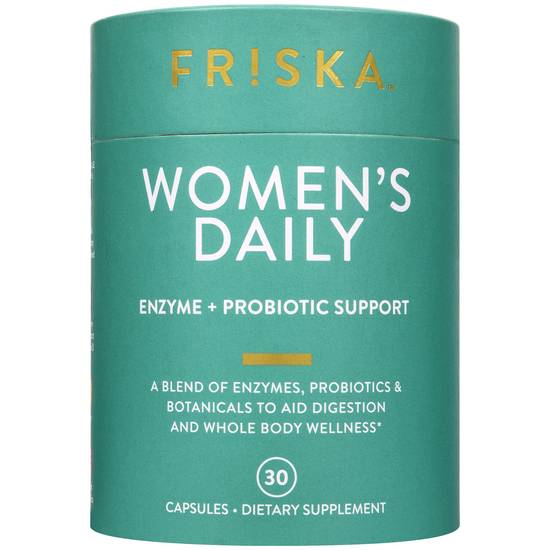 Friska Women's Daily Digestive Enzyme & Probiotics Supplement Capsules