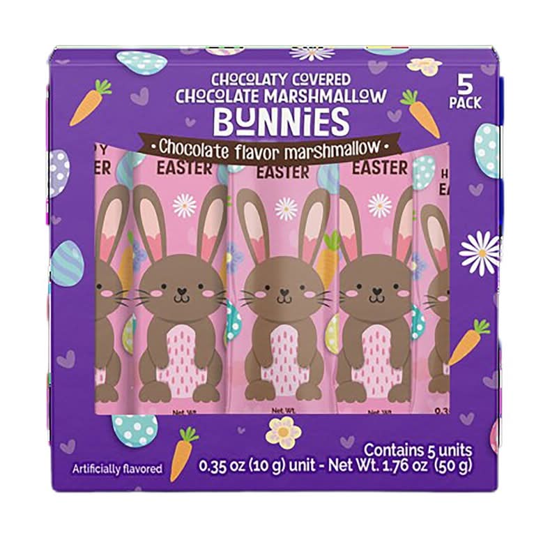 Chocolate Covered Marshmallow Bunnies, 5-pc Pack.