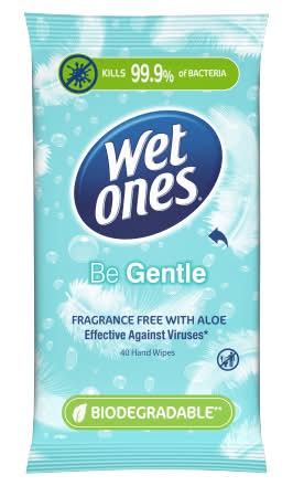 Wet Ones Be Gentle Fragrance Free With Aloe Antibacterial Hand & Body Wipes