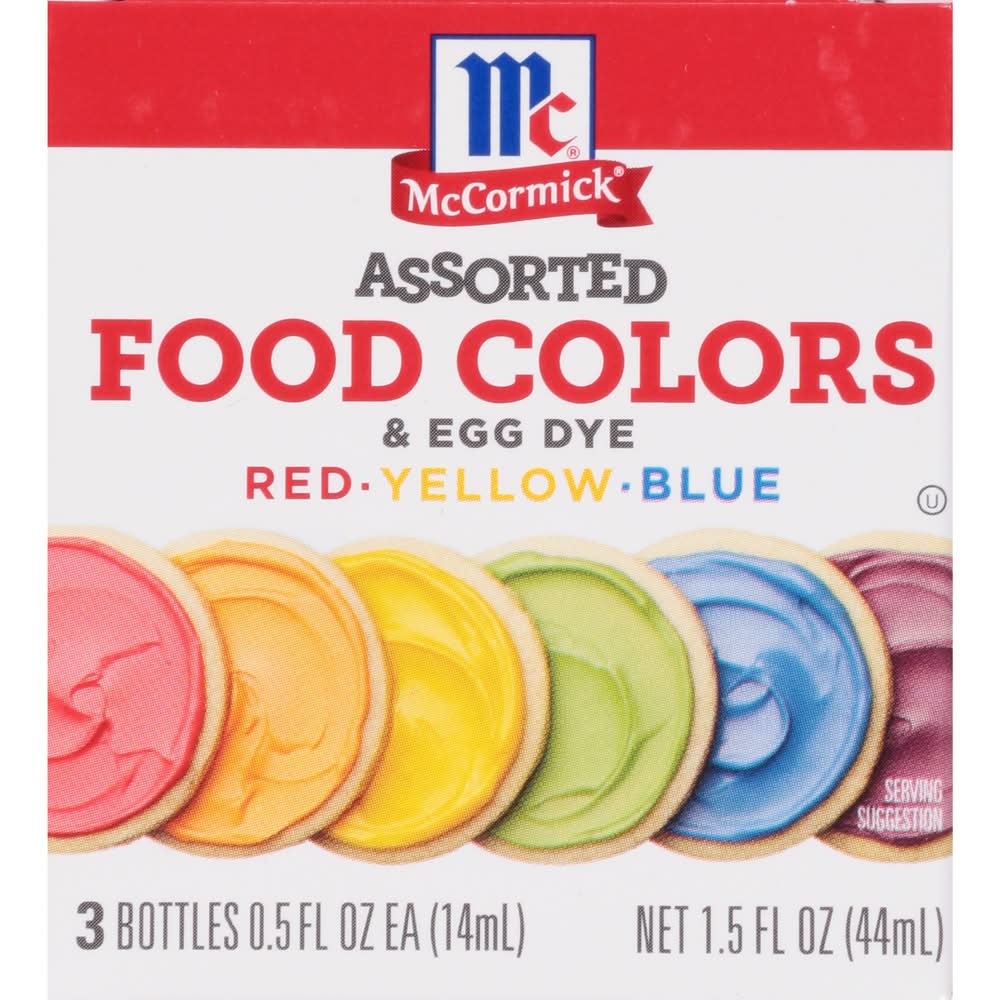 McCormick Assorted Food Colors, Red-Yellow-Blue (1.5 fl oz)