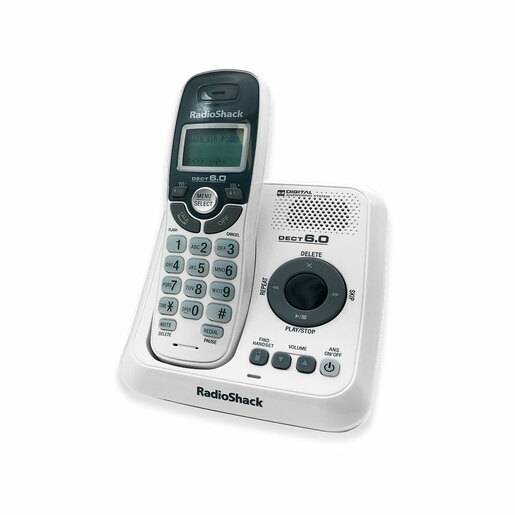 RadioShack · Teléfono inalámbrico blanco