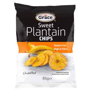 Grace Sweet Plantain Chips Unsalted 85G