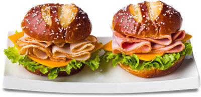 Readymeals Ham & Turkey Pretzel Duo Sandwich - Ea