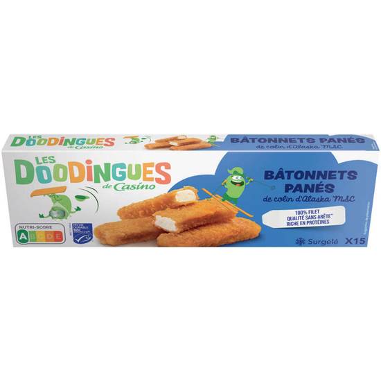 LES DOODINGUES - Bâtonnets de poisson panés - 450g