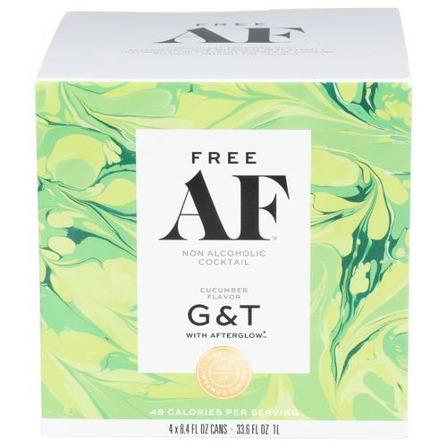 Free Af Drinks Company Cucumber Flavor G&T With Afterglow Non Alcoholic Cocktail