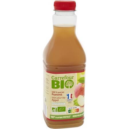 FID - Jus de pomme bio 100% pur jus CARREFOUR BIO - la bouteille de 90cL
