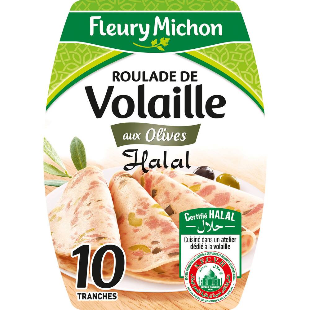 Fleury Michon - Mortadelle de volaille aux olives halal