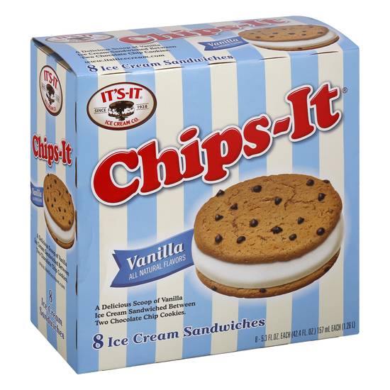 It's-It Chips-It Vanilla Ice Cream Sandwiches (8 ct)