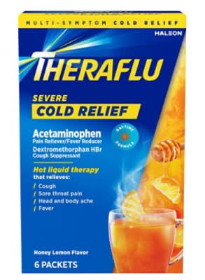 Theraflu Daytime Severe Cold Relief Packets, Honey-Lemon (6 ct)