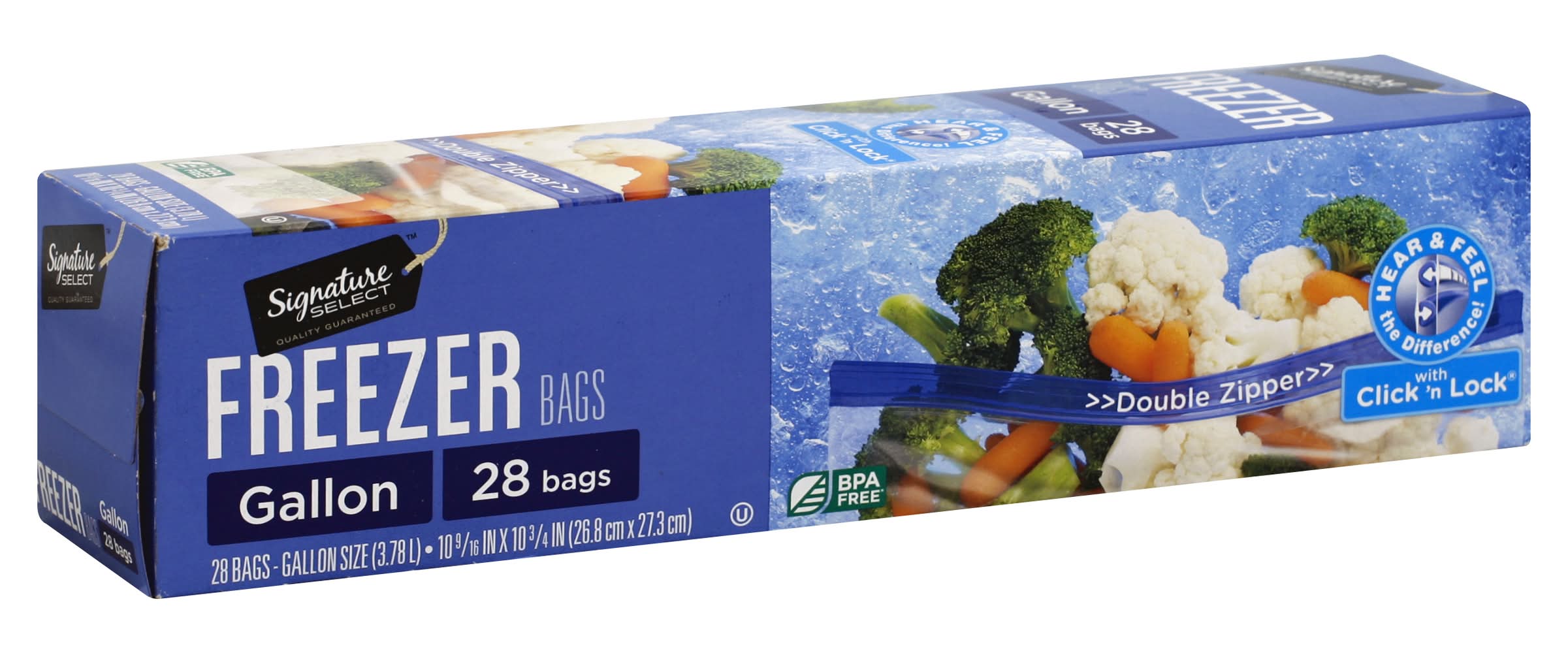 Signature Select Double Zipper Freezer Bags