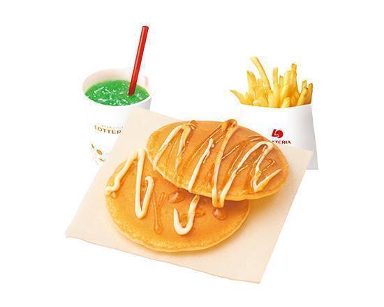 【キッズセット】おてがるパンケーキセット（選べるおもちゃつき） 2 Handy Pancakes with Maple Syrup and Margarine Kids Set