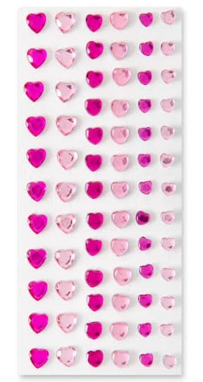 Recollections Heart Rhinestone Stickers, Pink (74 ct)