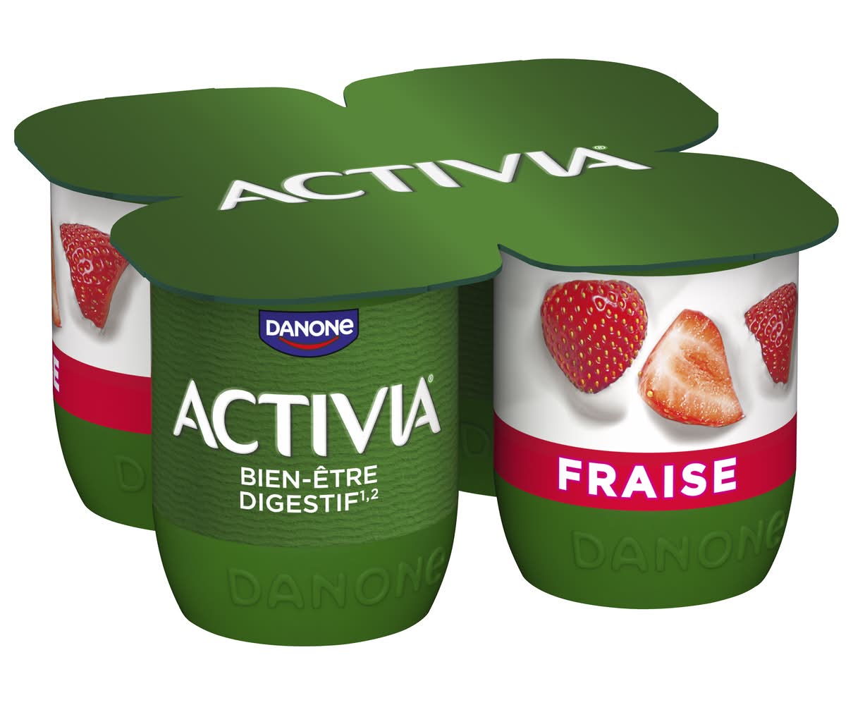 Activia - Yaourt aux fruits bifidus, fraise (4 x 125g)