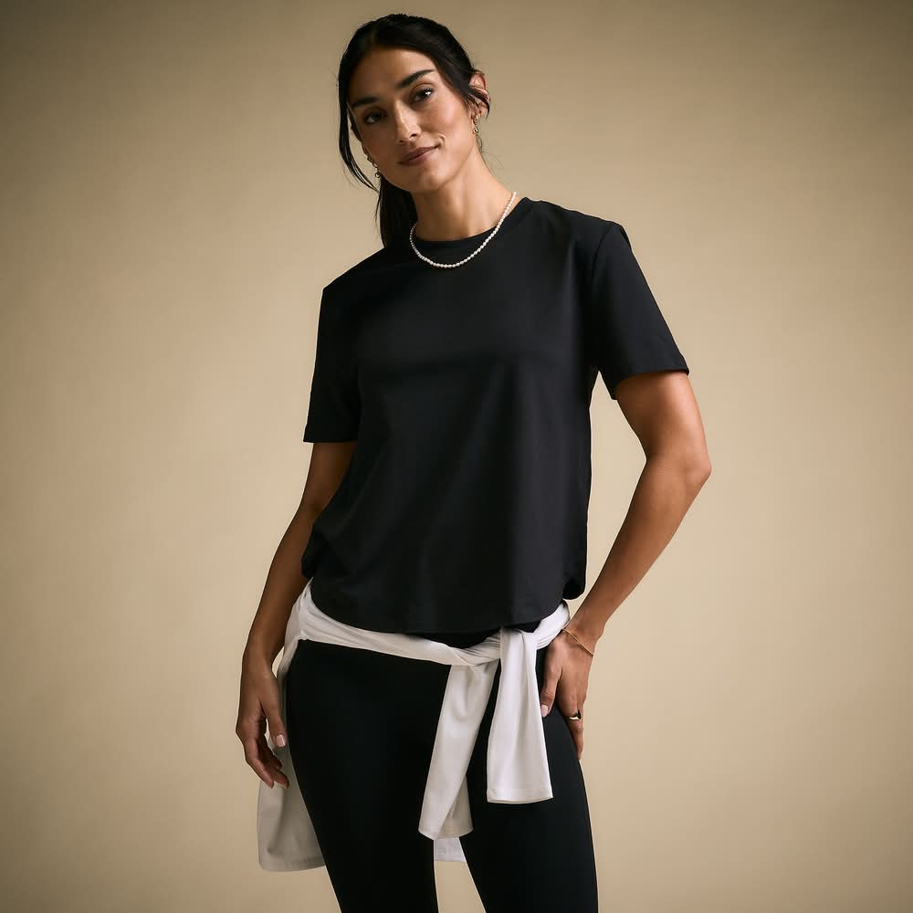 Calia Women's Thrive Core Tee (Pure Ebony, S)