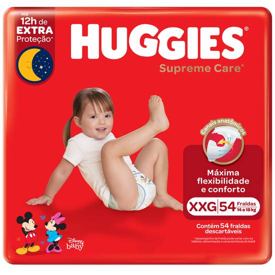 Huggies fralda descartável infantil supreme care xxg (pacote 54 fraldas)